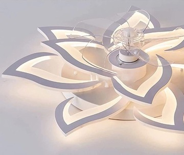 СВЕТОДИОДНЫЙ ПОТОЛОЧНЫЙ СВЕТИЛЬНИК, ЛЮСТРА-ВЕНТИЛЯТОР, ПОТОЛОЧНЫЙ ВЕНТИЛЯТОР С ЦВЕТКОМ ЛОТОСА, 90 Вт