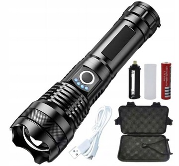 LATARKA TAKTYCZNA MOCNA WOJSKOWA LED ZOOM USB