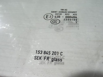 SKLO (OKNO) DVEŘE PŘEDNÍ LEVÝ VW UP! UP 11-16 3 3D 12R 1S3845201C