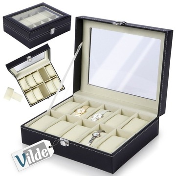 Pudełko na zegarki organizer etui pojemnik przechowywania zegarków