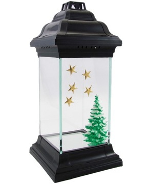 Znicz choinka zielona lampion gwiazdki świąteczny
