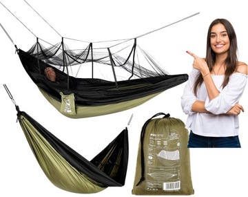 TURYSTYCZNY PRZENOŚNY HAMAK 270X140 CM MOSKITIERA