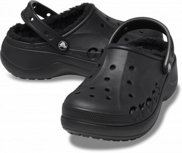 Damskie Ocieplane Buty Chodaki Platforma Crocs Baya Lined Women Clog 38-39