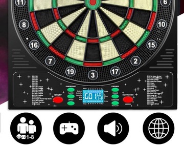 Электронный дартс Mejasg с 12 дротиками, 34 играми, 1–8 игроков