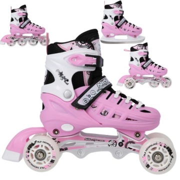 4w1 Łyżworolki Rolki Wrotki Dla Dziewczynki Rekreacyjne Regulowane 35-38