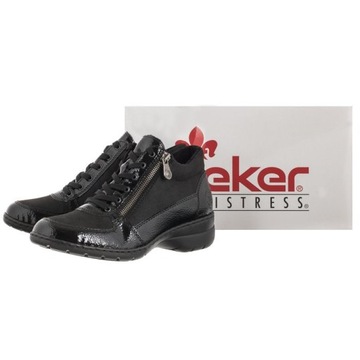 Buty Damskie Botki Rieker Czarne L4310-00 Black