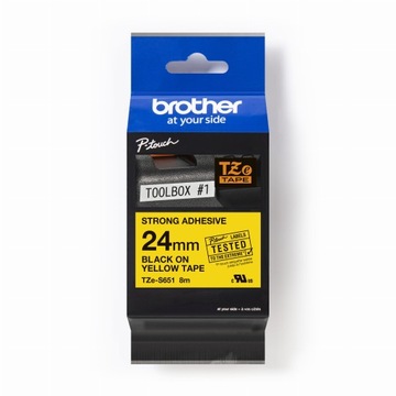 Taśma org Brother TZE-S651 24mm Yello/Bk mocny klej E550WSP E550WVP TZES651