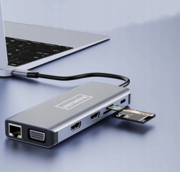 АДАПТЕР-ХАБ 12 в 1 USB-C 2 разъема HDMI VGA RJ45 M1
