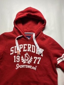 Superdry Super dry JAPAN STYLE ORYGINALNA czerwona BLUZA kaptur rozmiar M