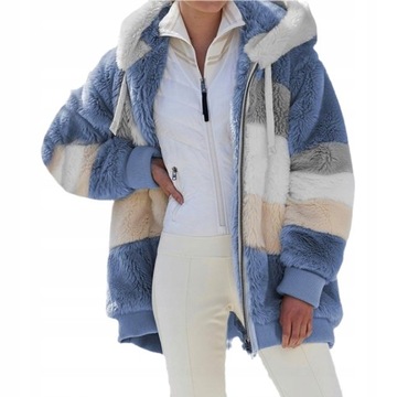 MODA DRESOWA DAMSKI BLUZA ROZPINANA Z KAPTUREM