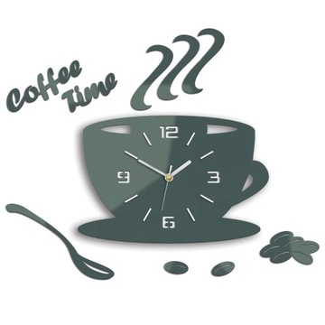 Zegar ścienny ModernClock Filiżanka 3D Szara