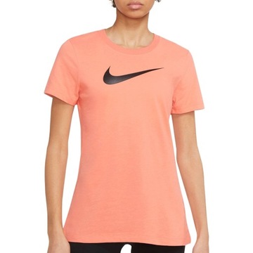 Nike T-Shirt Damski bawełniany koralowy z logo Sportswear Dri-Fit M