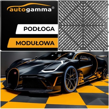 Podłoga modułowa Płytki puzzle 40x40 Garaż Auto Posadzka Warsztat Szary