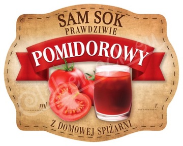 SOK POMIDOROWY - Etykieta, naklejka 10x