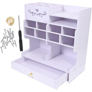 ORGANIZER NA BIURKO PRZYBORNIK NA KREDKI DŁUGOPISY OŁÓWKI Z SZUFLADĄ PÓŁKA