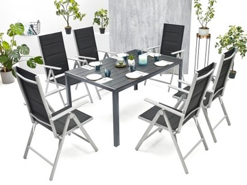 MEBLE OGRODOWE ZESTAW STÓŁ 6+1 NA TARAS BALKON