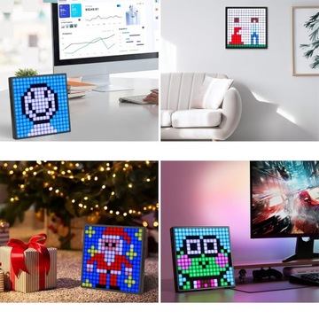 RGB LED ПИКСЕЛЬ-АРТ ДИСПЛЕЙ ДЛЯ ИГРОВОЙ КОМНАТЫ ЦИФРОВАЯ СВЕТОДИОДНАЯ ПАНЕЛЬ ЧАСОВ 16X16