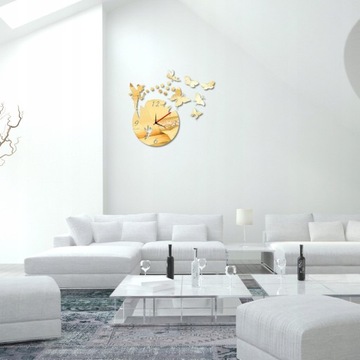 3D Stereo Wall Clock Mirror Sticker DIY Fashi