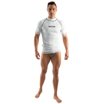 Koszulka UV męska rashguard SEAC T-SUN z krótkim rękawem biała M