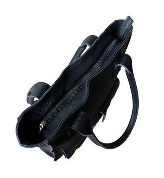 CZARNA TOREBKA SKÓRA NATURALNA SHOPPER SKÓRZANA TORBA A4 KIESZONKI XL