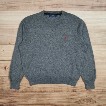 POLO RALPH LAUREN Bluza Crew Neck Oversize Szara Logowana r. M