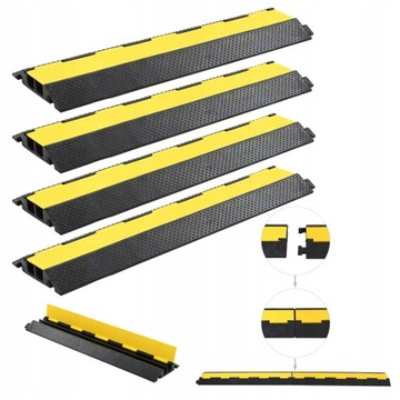 vidaXL Кабельные пандусы, 2-канальные, резиновые, 101,5 см, 4 шт.