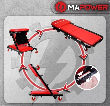 ДИВАН ДЛЯ МАСТЕРСКОЙ, СКЛАДНОЙ 2В1, ТАБУРАТ, ТЕЛЕЖКА, СИДЕНЬЕ, ТАБУРЕТ MAPOWER