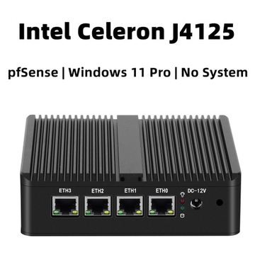 Gorąca sprzedaż bezwentylatorowego miękkiego routera Intel Celeron J4125 Mini PC