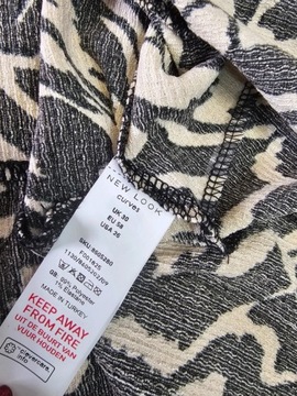 New Look bluzka długa tunika beżowa wzorzysta maxi 58