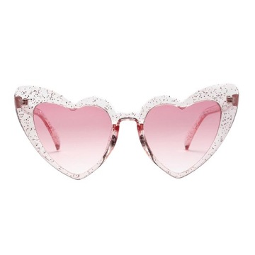 Damskie eleganckie okulary przeciwsłoneczne w kształcie serca Modne okulary