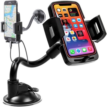 UCHWYT SAMOCHODOWY NA TELEFON DO SAMOCHODU NA SZYBĘ SOLIDNY DOBRZE TRZYMA