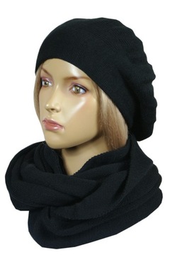 DAMSKI KOMPLET CZAPKA _ BERET + KOMIN