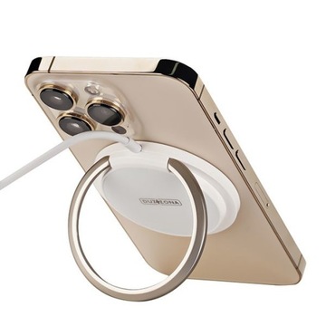 Ładowarka Indukcyjna Magsafe 15W Magnetyczna QC 3.0 1,2m BIAŁA z uchwytem