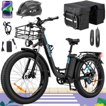 Męski Rower Elektryczny 1500WH 48V 20Ah 55KM 120KM 26