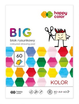 BLOK rysunkowy HAPPY COLOR A4 BIG 60x80g KOLOROWY
