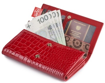 PETERSON markowy skórzany portfel damski RFID