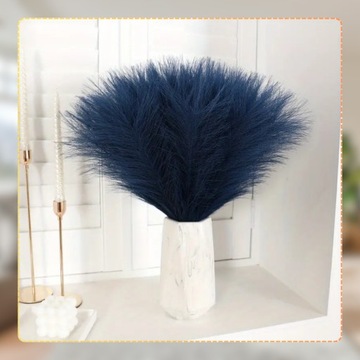 Sztuczna trawa pampasowa dekoracyjna trzcina niebieska zestaw 10szt gałązki