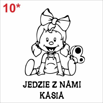 Naklejki na Samochód, Dziecko w Aucie 15cm wzór 10