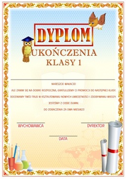 DYPLOM UKOŃCZENIA KLASY pierwszej 1 wz.33