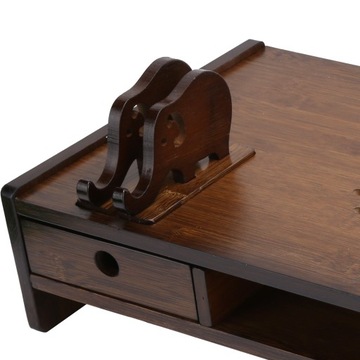 Stojak na monitor telewizyjny Bambusowy stolik na laptopa Półka pionowa do domowego biura S