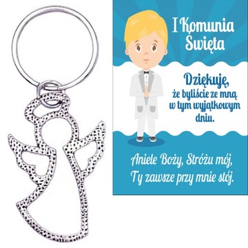 PODZIĘKOWANIE DLA GOŚCI PIERWSZA KOMUNIA ŚWIĘTA ANIOŁEK BRELOK PAMIĄTKA