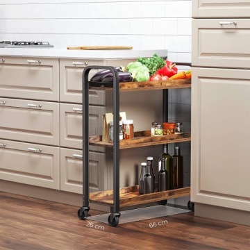 Кухонная тележка Vasagle LRC66BX 66x26x85 см черно-коричневая