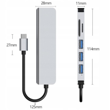 Адаптер 6in1 HUB USB C 3.1 HDMI SD VGA 3xUSB Splitter Station
