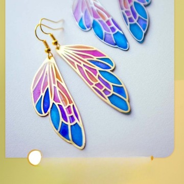 СЕРЬГИ С ВИСЯЧИМИ КРЫЛЬЯМИ СТРЕКОЗЫ В ВИНТАЖНОМ СОСТОЯНИИ