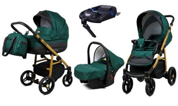 BabyLux Wózek 4w1 dziecięcy AXEL ALU + baza ISOFIX