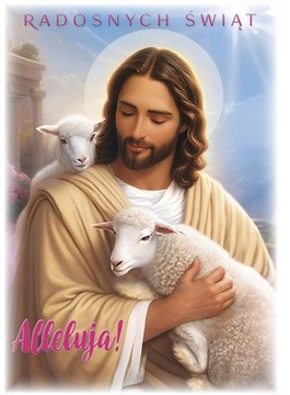 POCZTÓWKA BROKATOWA KARTKA WIELKANOC ŚWIĘTA RELIGIJNA 1 SZT. WZÓR 9