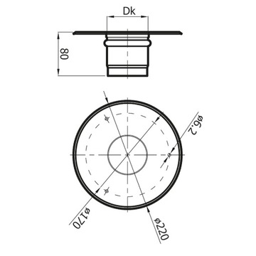 Розетка диаметром 80 для пеллет