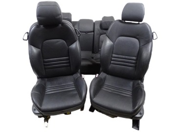 Fotele Elektryczne + Kanapa Skóra Czarne Peugeot 407 Coupe 2005-2011 Europa