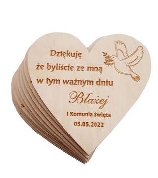 Podziękowania 10 szt MAGNES Komunia Święta JAKOŚĆ