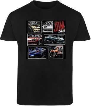 T-SHIRT MĘSKI DLA FANA JDM NISSAN TOYOTA NADRUK KOSZULKA CZARNA R-XS A97